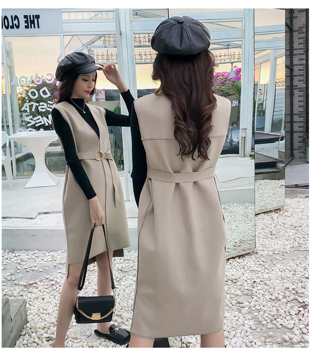 ノースリーブ ワンピース ジャンパースカート レディース フレアワンピース トレンチワンピース 膝丈 ショート丈 ベルト ベージュ 白 ホワイト 可愛い Cd Idear