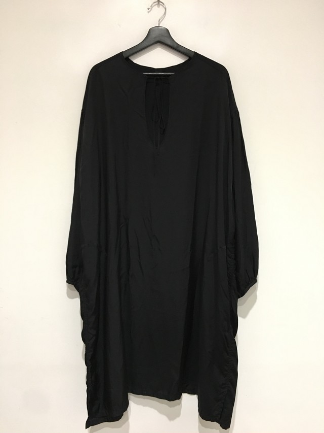 新品タグ付き Y S ワイズ ロングワンピース Yohji Yamamoto ヨウジヤマモト 長袖 リボン ブラック レディース サイズ２ Liberty ブランド服買取 販売