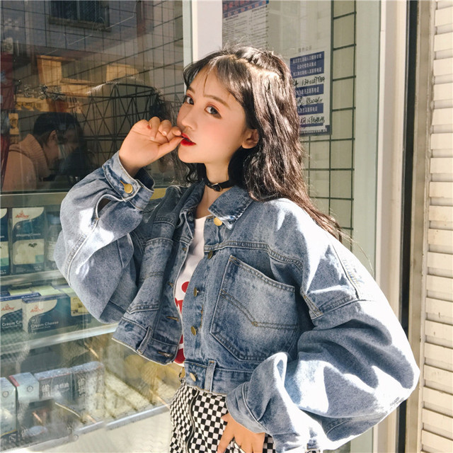 アウター デニムジャケット Gジャン ショートジャケット ミニ丈 バットスリーブ カジュアル 代 30代 春 Ch0226 Girls Ladies Fashion ユーユアユー