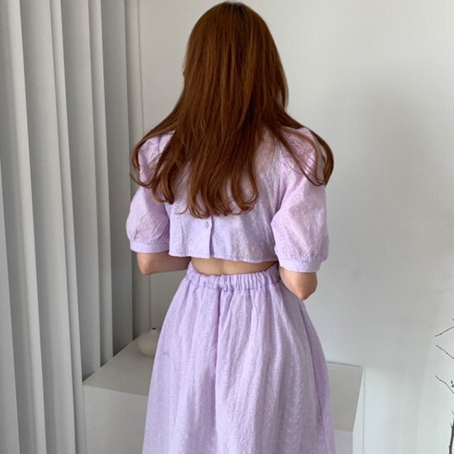 コットンワンピース バックセパレート レディースワンピ 春夏カラー ミモレ丈 お出かけワンピース 韓国ファッション 半袖 可愛い K02 Shopmall To You
