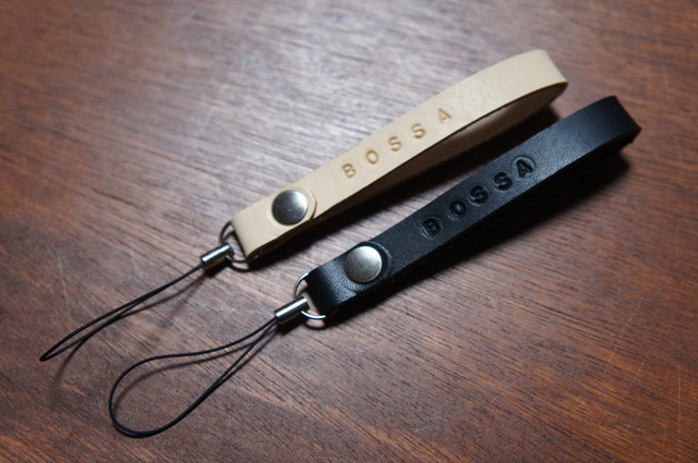 Bossa ヌメ革製 シンプル携帯ストラップ スマホストラップ 本革製 レザー 日本製 Ms2 ハンドメイド Bossa革工房