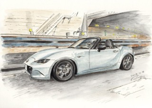高画質水彩イラストデータ Mazda Roadster Petrolhead Studio