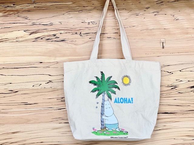 Moomin Shop Hawaii 正規品 ムーミンショップハワイ限定 ヤシの木 ムーミン トートバッグ エコバック 大 アロハ Aloha ハワイ Hawaii ハワイ買い付け 海外雑貨 プレゼント ギフト 贈り物 キャラクター イラスト コレクション Puahawaii