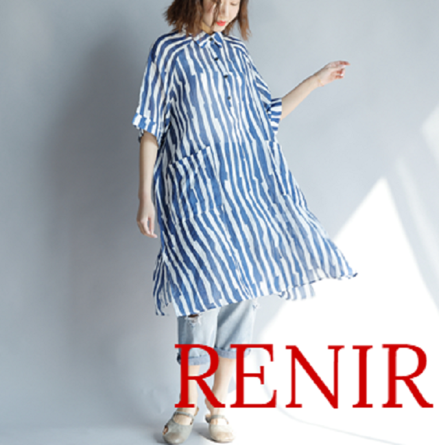 Renir レニール シャツワンピ ビックシルエット ワンピース 夏服 爽快 新品 レディース カジュアル Renir レニール メンズファッション レディースファッション