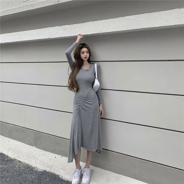 Romierose スプリングドレス スタイルウェストスカート ロング 春物 韓国スタイル Romierose