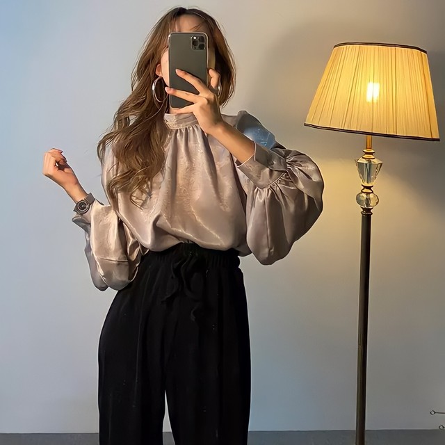 satin loose blouse