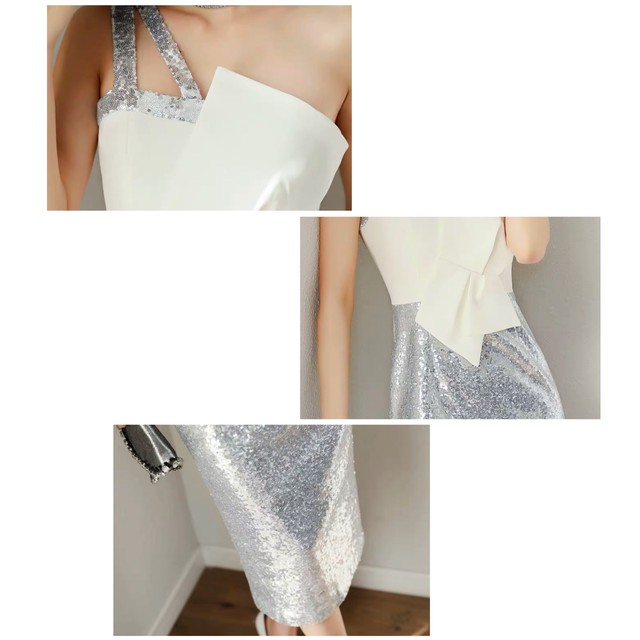 Spangles Tight Dress M1030 パーティードレス ミディアムドレス イブニングドレス フォーマルドレス 結婚式 二次会 二次会ドレス 結婚式ドレス 演奏会用ドレス ナイトドレス イブニングドレス 謝恩会 食事会 女子会 ドレス お呼ばれ 女子会コーデ お呼ばれ