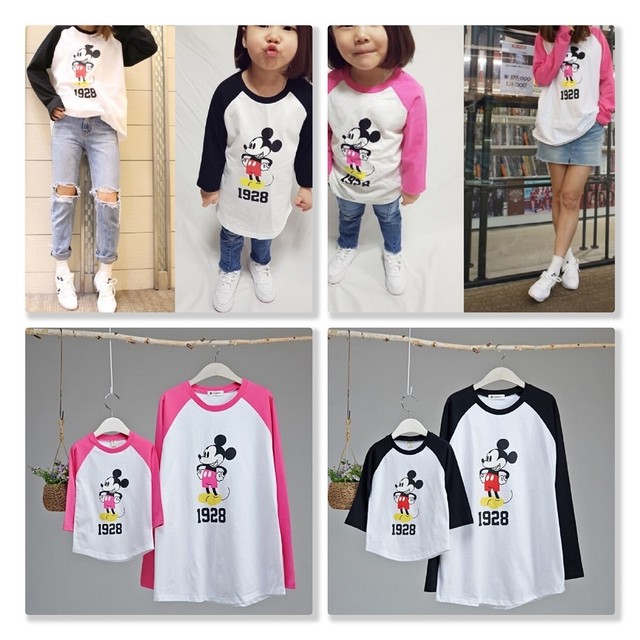 ラグランｔシャツ ロングtシャツ ゆったりサイズ 親子コーデが出来ちゃう可愛いtシャツ Milkyjiji