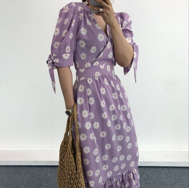 Sale 公式通販 ワンピース プリント柄 花柄 半袖 Aライン ウエストリボン クラシカル 大人可愛い 休日 ドライブ ママ 女子会 お出かけファッション 期間限定 30 Off Www Iacymperu Org