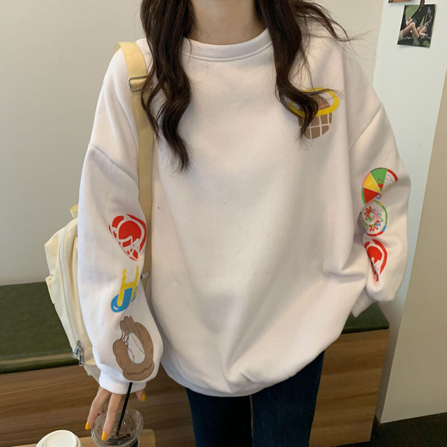 3色 Casual トレーナー スウェット レディース 裏起毛 おしゃれ 安い 韓国 プリント 秋冬 まるの樹 Fashion