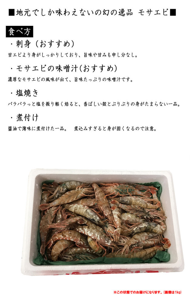 産地直送 国産 天然 生 猛者海老 モサエビ 500ｇ クロザコエビ 越前エビ ザコエビ ドロエビ 日本海 海の幸 ギフト アルディーオンラインストア