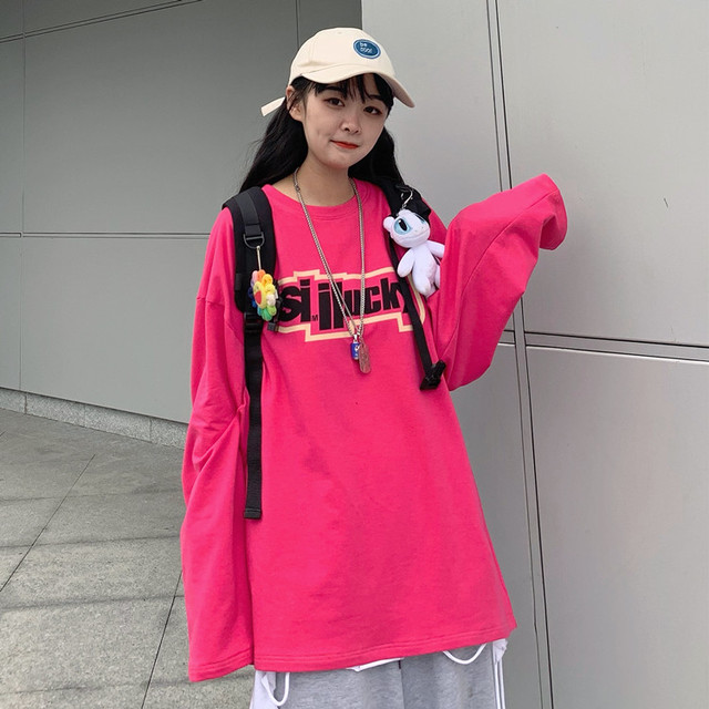 かわいい 長袖 レディース トップス 萌え袖 オーバーサイズ 韓国ファッション レトロ ルーズ 学生 秋服 Deshon