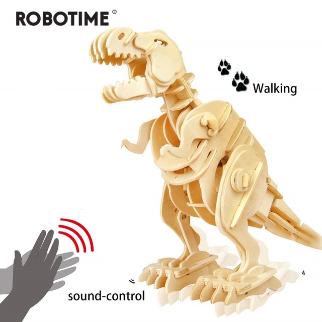 難易度 音に反応して歩き出す 木製 3d 恐竜 品番robotime 0007 おとなの趣味時間 大人が子供の様に時間を忘れて没頭できる店