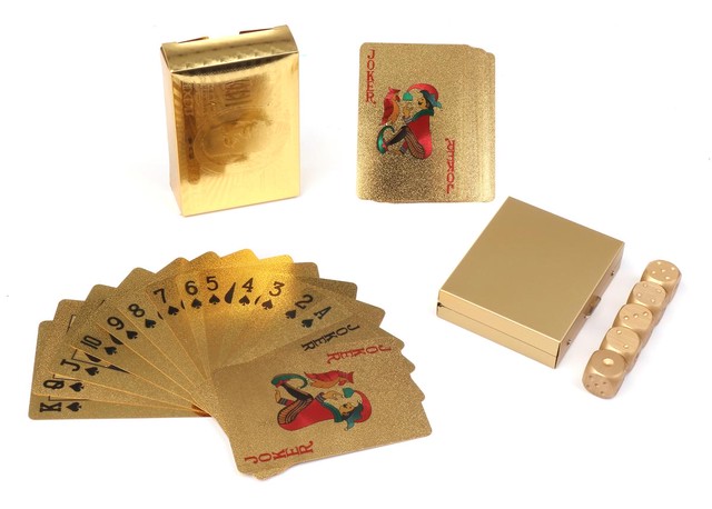 ゴールド メタル サイコロ ダイス ドル柄 トランプ カード ゴージャス ケース セット ゲーム マジック 送料無料 Mmk M01 輸入雑貨のお店 ハッピーセレクション マインド ワン