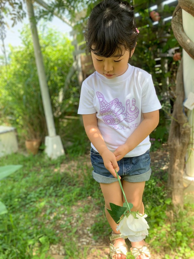 Kids オリジナルロゴ ハンドサインマーク Tシャツ 限定カラー Wisteria Flower Mirobolante ミロボロント