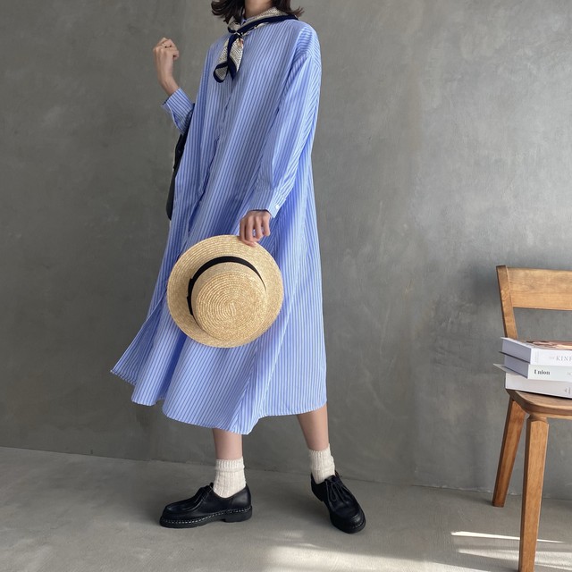 stripe shirt one-piece