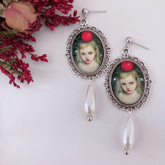 女の子の肖像画ピアス イヤリング 7 Heavenly