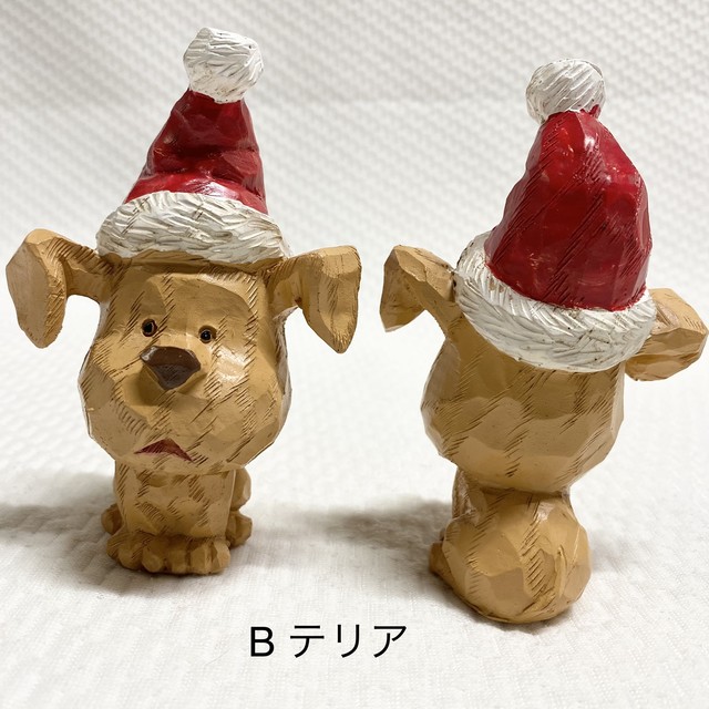 Xmasドッグ ブルドッグ テリア キャバリア トイプー クリスマス雑貨 犬イヌいぬインテリア 置物 サンタの家わあす