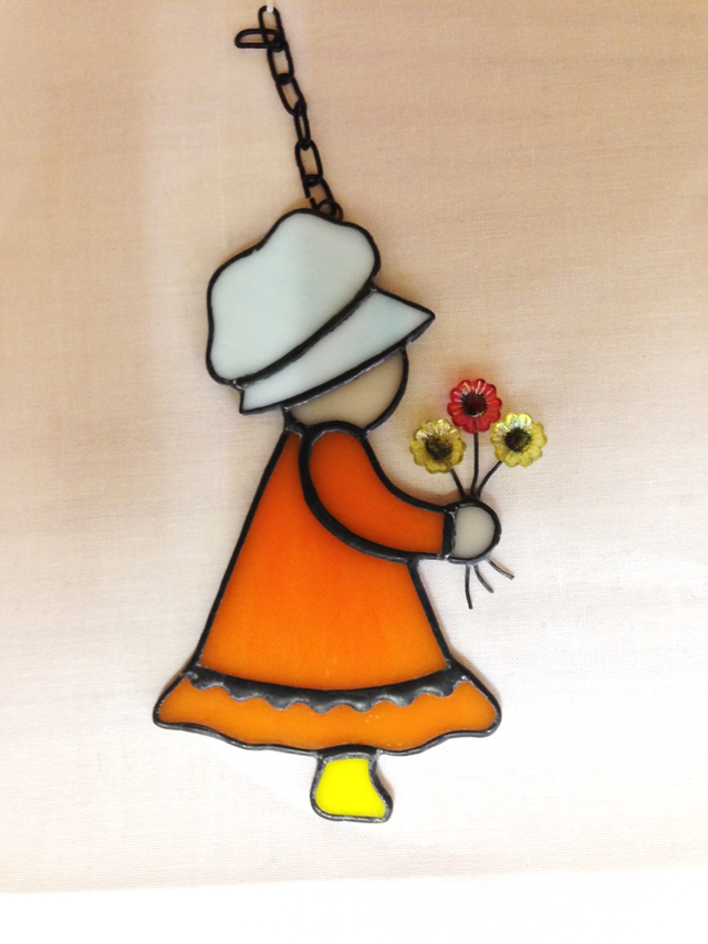 手作りステンドグラス 女の子 雑貨 レンタルシェルフ オリーブの木