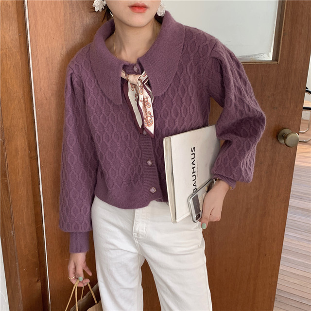 〈カフェシリーズ〉シルクスカーフのこなれセーター【silk scarf sweater】