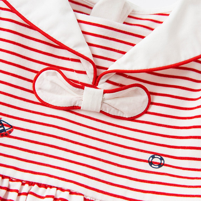 Dave Bella マリンボーダー イラストデザインセーラーワンピース Mini Closet