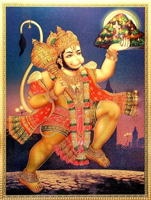 インドの神様 ハヌマーン神のお守りカード 009 India God Hanuman Small Card Charm インド風水アイテムのｐｒａｎａ