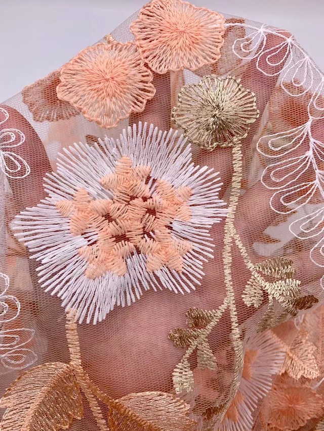 23 3 長さ 85cm 生地 チュール レース 刺繍 ワンピース用 スカート用 美