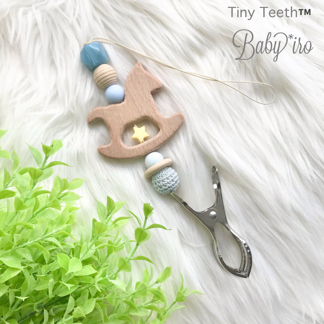 木馬シューズクリッパー Tinyteeth ティニーティース シューズクリッパー シューズクリップ ファーストシューズ 1歳 ベビーギフト 歯固めジュエリー 出産お祝い 馬 ホース 北欧 ナチュラル 韓国系 男の子 女の子 Baby Iro べびいろ ハンドメイドベビーグッズ Tiny Teeth