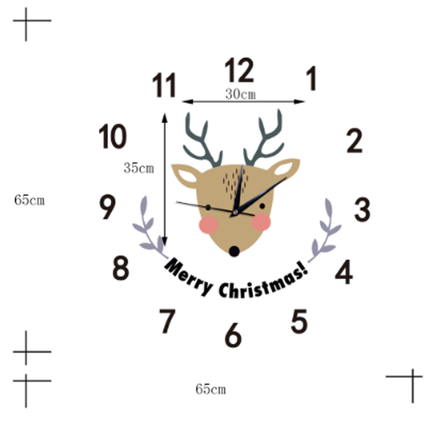 鹿 モチーフ イラスト 子供部屋 時計 インテリア Clock クロック 壁掛け ウォール ウォッチ オシャレ Clock Flog