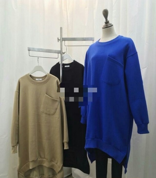 韓国レディース服 デカ胸ポケット 裏起毛 ロングトレーナー Tree Y ｓ ツリーワイズ 韓国子供服 韓国レディース服 キッズ服