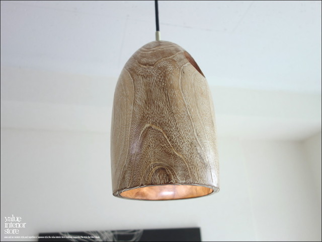 チーク無垢材 ペンダントライトm 天井照明 照明器具 ランプシェード 明かり 吊り下げ灯 手作り 削り出し 世界三大銘木 一点物 Valuestore