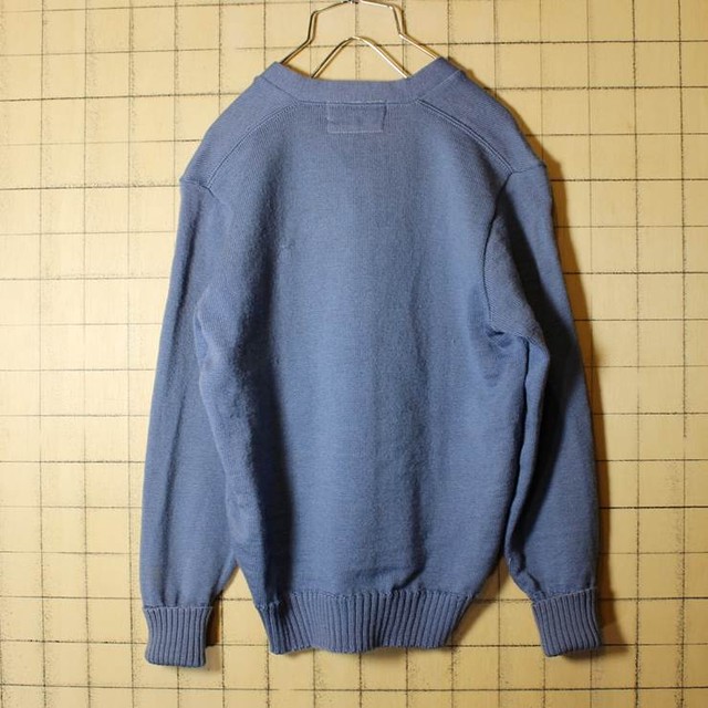 50s 60s Grewe ニット レタード セーター メンズxs相当 レディースsm相当 スモーキーブルー ビンテージ 古着 古着屋ataco Garage