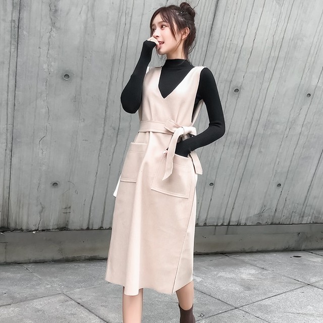 ワンピース大きいサイズ ワンピース ウエストリボン Vラインワンピース 韓国デザイン 韓国ファッション オルチャン 春服 春 新作 春新作 新作 ワンピース Leaflower 001 リーフラワー レディースファッション専門店