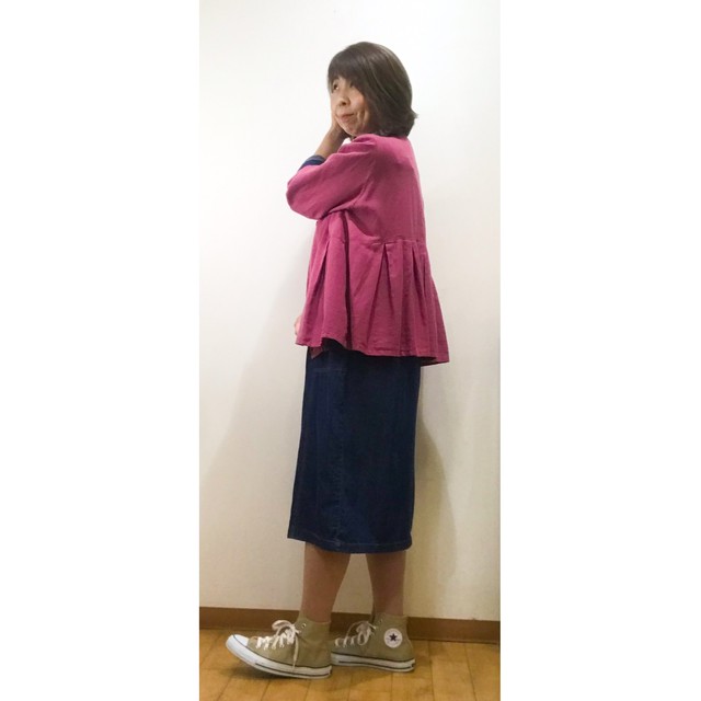 長袖 デニム ワンピース 綿100 大人可愛い婦人服たまや