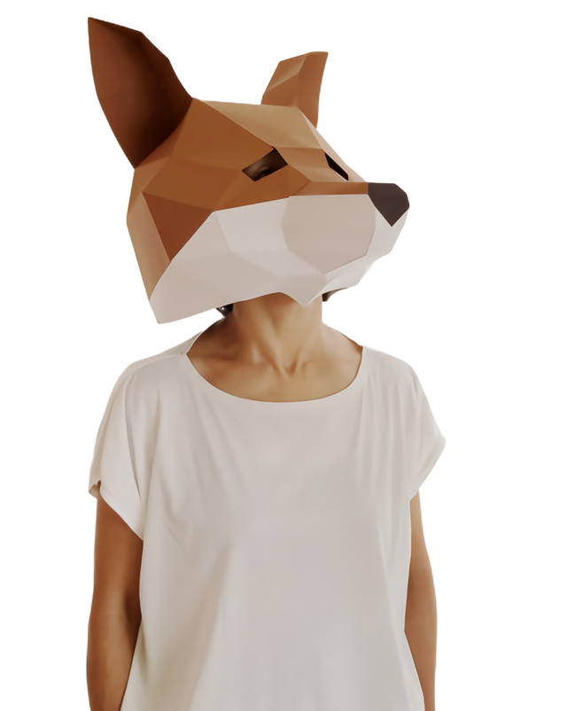 きつね キツネ マスク かぶりもの 大人用 手作り人気動物シリーズ 面白いかわいい被り物 かぶれますく ハロウィン仮装衣装にも 送料込 Fox 3d Mask Papercraft Diy かぶりもの 被り物 動物マスク手作りペーパークラフト おもしろ 面白い かわいいかぶれ