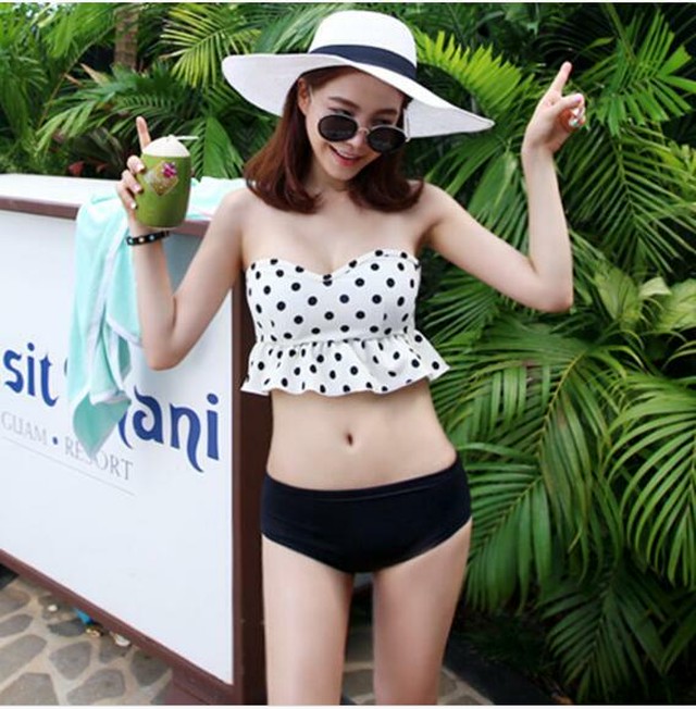 ビキニ ドット 水玉柄 ハイウエスト 水着 Balmy