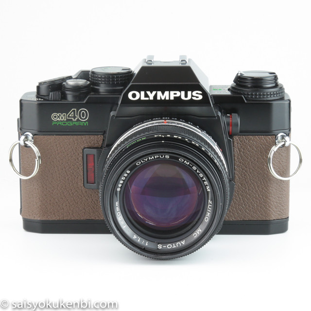 フィルム一眼レフ F1 4 50mmレンズ付属 Om40 Olympus ブラウン シボ革 テストフィルム 現像代込み オリンパス 中古カメラ フォトデポ彩色兼美 フィルムカメラ 郵送写真現像のお店