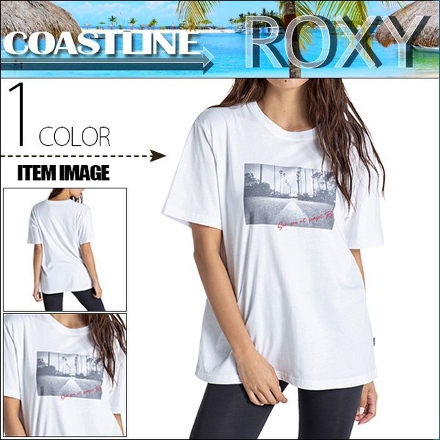 Rst1090 ロキシー 半袖 Tシャツ レディース 女性 旅行 プレゼント 人気ブランド 白 M Coastline Roxy Beachdays Okinawa