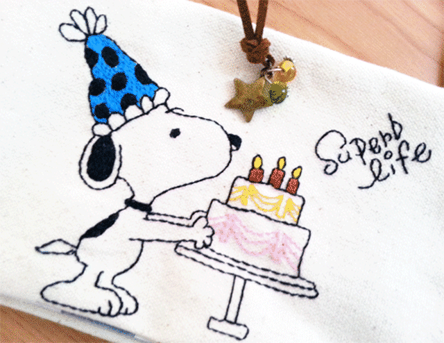 通帳 母子手帳 パスポートケース スヌーピーのケーキ Superb Life