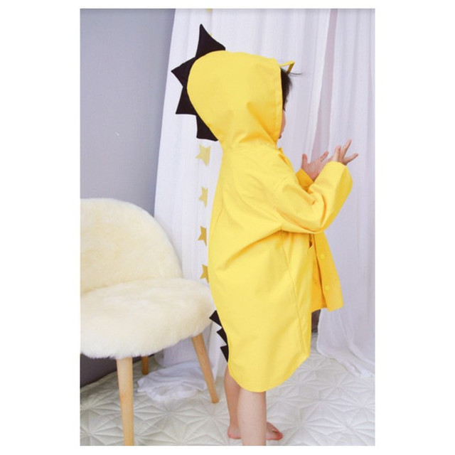 小さな恐竜のレインコート キッズ 90 1cm カッパ 自転車 レインウェア 携帯 専用ポーチ付き 旅行 防水 保育所 幼稚園 小学生 Cocoarum