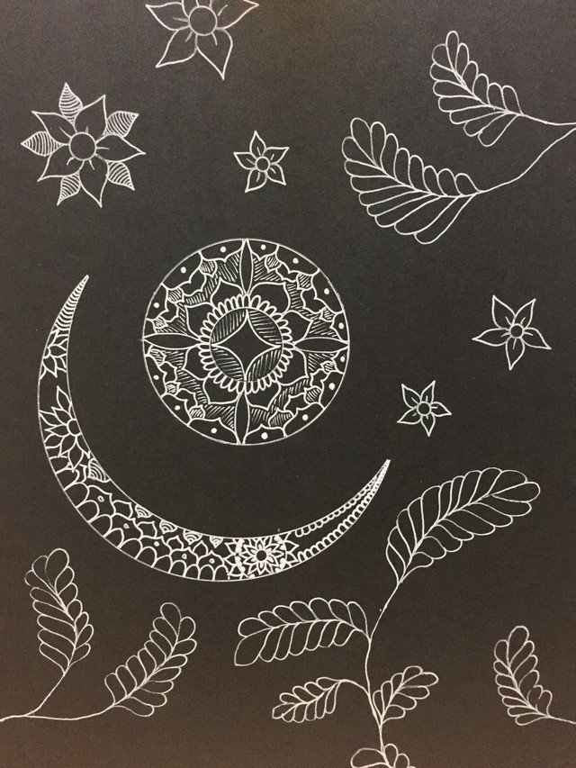 曼荼羅デザイントートバッグ モノクロカラー Nao Mamoru