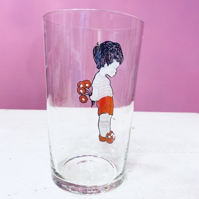 ロシア 子供 グラス コップ ガラス ビンテージ ソ連 マトリョーシカ クルブニーカ