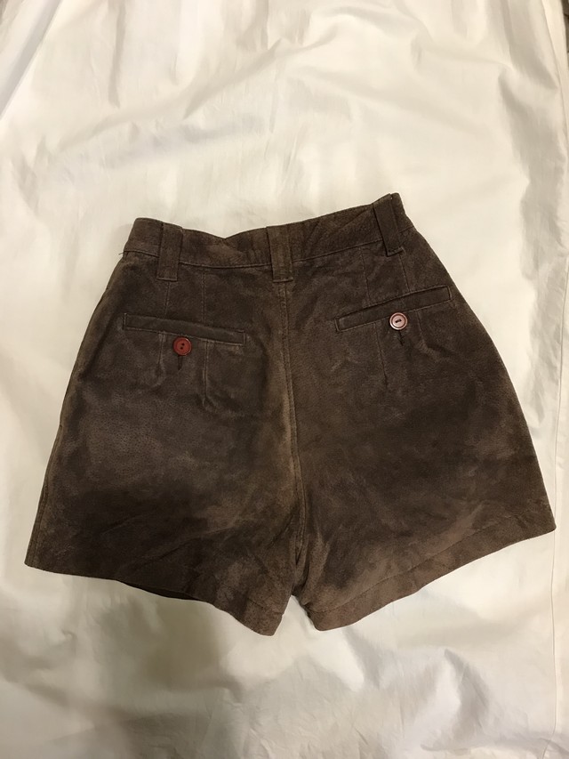 Vintage Brown Suede Short Pants ヴィンテージ 茶色 スウェード ショートパンツ Riyad Vintage Shop