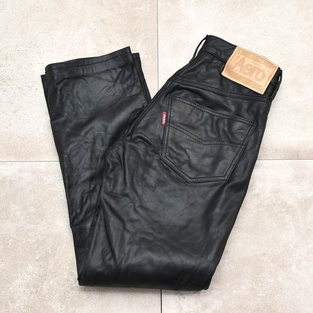 Aero Steerhide black leather pants