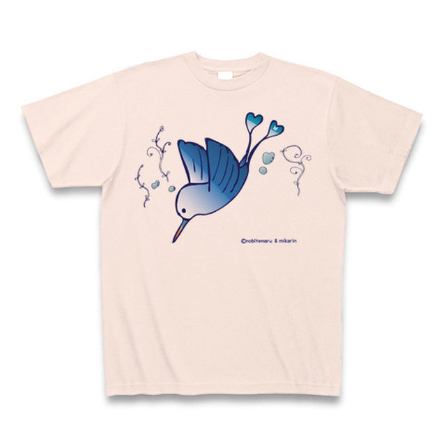 森の仲間シリーズ ｂハチドリ ｔシャツ ライトピンク 龍神イラストのグッズとｔシャツのお店 Nobitemaru