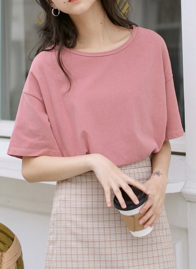 ルーズピンクTシャツ