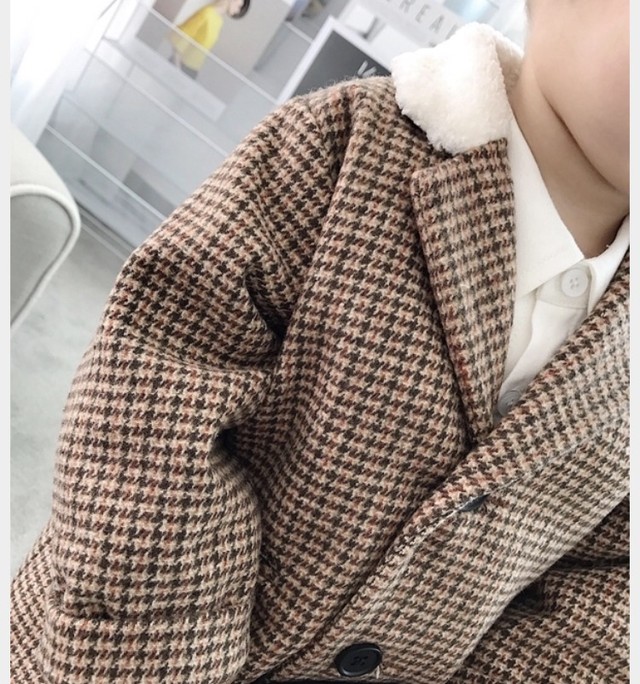 Kids グレンチェックチェスターコート Fanfan Closet ファンファンクローゼット