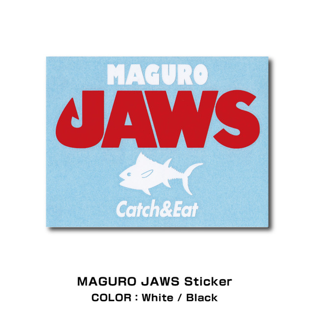 Catch Eat Maguro Jaws ステッカー 釣り フィッシング サーフフィッシング ルアーフィッシング 釣り女子 釣りガール ヒラメ シーバス ブリ マゴチ ワラサ シール カッティングステッカー Catch Eat Shop