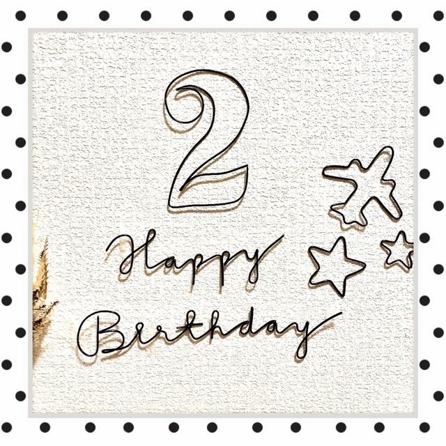 追加用 立体数字2 ワイヤーアート 誕生日 ハーフバースデー バースデーフォト ハッピーバースデー 飾り ワイヤークラフト Moment