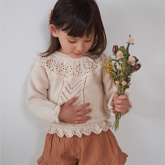 チップス 襟付き レース ニット コットン 春 秋 おしゃれ 可愛い 子供 キッズ ベビー 赤ちゃん 男の子 女の子 子供服 Hay3 Berceau Select Shop ベルソー セレクトショップ キッズ 親子ペアetc